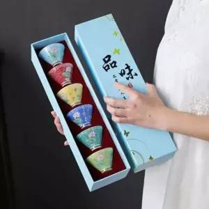 레트로 TP34NE16 플라워 다기 찻잔 6p세트(70ml) (연꽃) 사케잔