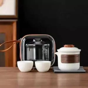 휴대용 JA43SD59 인기 티라이프 품격 다기세트 2인 여행용 다도