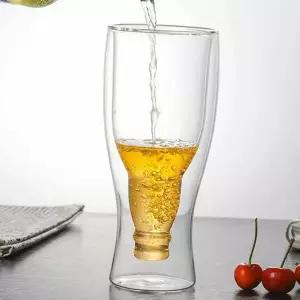 거꾸로 JA20QC67 이중유리 맥주컵 400ml 홈카페 이중