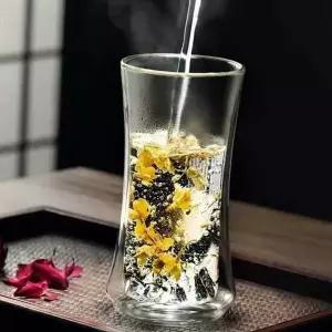 분위기 SD16CQ60 카페유리잔 내열유리 이중 컵 350ml