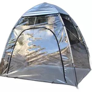 원터치 투명 텐트 비닐돔 3면 개방형 야외 방풍