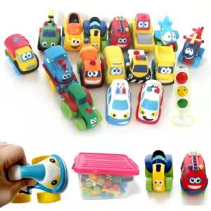 말랑 중장비 자동차 (16종세트) 소프트 자석 미니카 교통놀이 미니어처 (리빙박스포함)