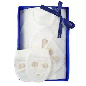 [갤러리아] (압소바출산,배냇저고리세트)새싹곰오가닉배냇저고리+손싸개2종세트(A1A-10121SET)