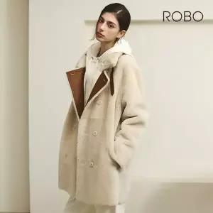[로보][ROBO] 로보 25FW 리버시블 넥벨트 더블 하프 무스탕
