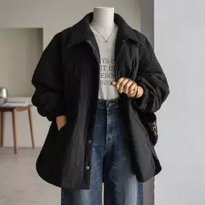 (안나앤플러스) 러븐 언발 리본퀼팅 점퍼[자켓EA440] 빅사이즈