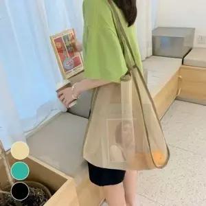 [하프클럽/]심플 메쉬 캐주얼 숄더백 여름 필수템 가방 비치백 수