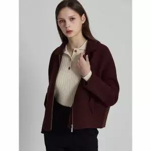 [하프클럽/르오트]모던 리브 캐시미어 울블렌디드 집업 재킷-사이즈 5577까지