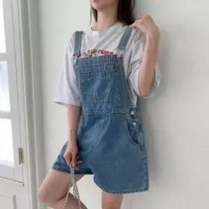 [하프클럽/]청바 인기 멜빵 여성 오버롤 감성 데님 여름 팬츠 클