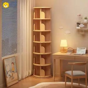 회전책장 전면 서재 화이트 원목 공부방 이동식 6단 벨라시엘 스모크 교구 미니멀 수납장
