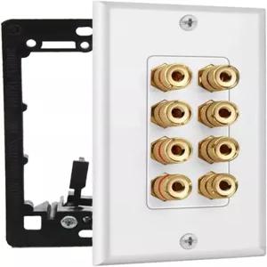 DIYTECH 4 스피커 월 플레이트 홈 시어터 금도금 바인딩 포스트 설치용