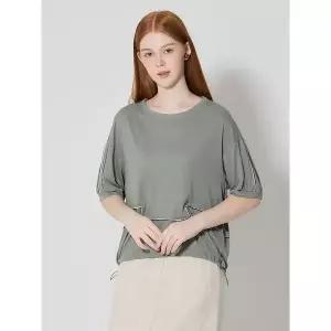 [하프클럽/]밑단스트링 자수포인트 티셔츠 (택가격 99000원)