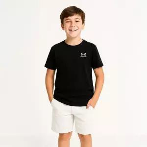[하프클럽/] UA 스포츠스타일 레프트 체스트 K 여성 아동 주니어 반팔티 블랙