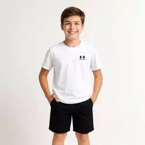 [하프클럽/] UA 스포츠스타일 레프트 체스트 K 여성 아동 주니어 반팔티 화이
