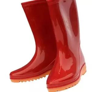 여성용 패션장화 적색 수산시장 청소장화 안전장화
