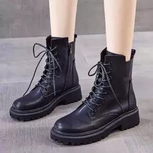 여성 2컬러 기본안감/털안감 옆지퍼 플랫워커