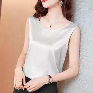 [하프클럽/]여성 새틴 나시 블라우스 1P 민소매 정장 이너 셔츠