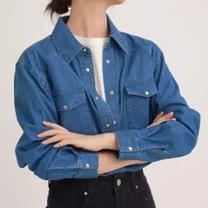 [하프클럽/]여성 깔끔한 데님 셔츠 1P 봄가을 버튼 청남방 캐주얼