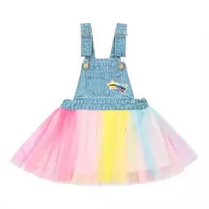 [게스키즈] 레인보우 샤 멜빵 데님 원피스 (택가149,000원)