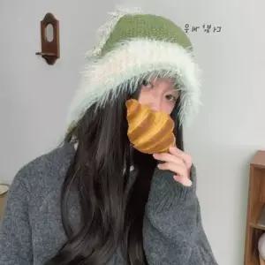 바라클라바 포핀 퍼배색 모자 여성 인싸 비니 여성비니