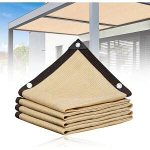 식물 정원 쉐이딩 네트 90% 선블록 천 선쉐이딩 네트, 구멍이 있는 메쉬 타프 HDPE 차양 세일 자동차, 개, 실외, RV, 파티오(사이즈: 4m*4m)를 위한 개인정보 보호 스크린