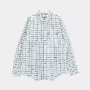 메종키츠네 올오버 폭스 체크 더블 포켓 스케이트 남성 셔츠 OM00425WW0118 0178