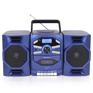 카세트 플레이어, 테이프 레코더, AM/FM 라디오, MP3 AUX 입력, 탈착식 스피커, AC/DC 및 배터리가 장착된 에머슨 휴대용 CD 플레이어 붐박스 가정, 여행, 실내 실외용 u2013 스테레오 시스템
