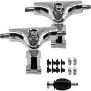 티크 튜닝 신동 스워브 핑거보드 트럭 실버 크롬 컬러웨이 - 폭 34mm 인버티드 킹핀 프로페셔널 모양 외관