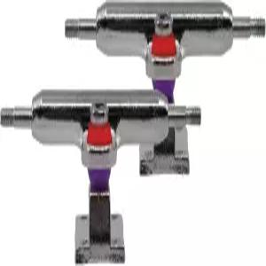 금색 잠금장치와 우레탄 튜닝이 가능한 티크 튜닝 프로 반전 핑거보드 트럭 실버 컬러웨이 - 폭 32mm 킹핀