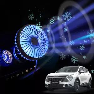 스포티지NQ5 차량용 송풍구 호환 선풍기 시즌3쿨링팬 무드등 각도조절 숭거치 시원한 미니 작은 용써큘레이