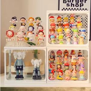 작은 피규어 유리 소품 장식장 보관함 4단 중형 진열케이스 방진 수납함 피어 전시함 다용도 정리함 3정리