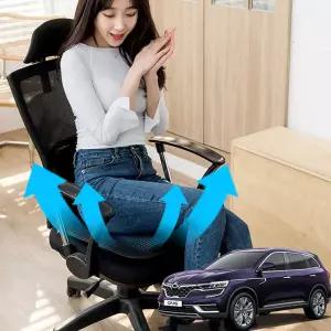 더뉴QM6 여름용 호환 메쉬 쿨링방석 통풍의자 아이스 냉풍 차량용 사무실 방석 자동차