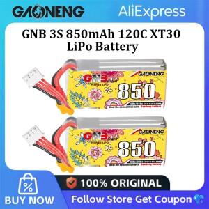 APC GAONENG GNB LiHV 3S 11.4V 850mAh 120C XT30 리포  3.5~4인치 FPV 레이싱 드론 쿼드콥터 헬리콥터용