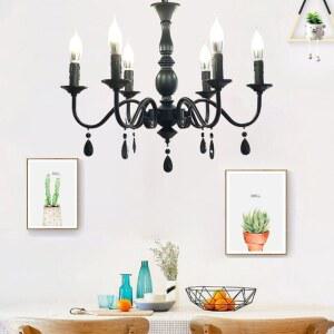 엔틱 블랙 샹들리에 주방 인테리어 램프 대형 거실등