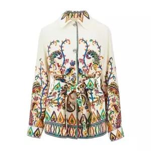 플로럴 자수 벨트 타이 셔츠 WRCA0122 99SPSI2 X0800