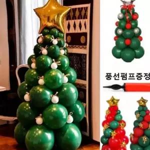 (스타일 No 1)FWP 크리스마스 풍선 트리 홈파티 연말 장식 어린이집 성탄절 펌프포함 사무실 예쁜 꾸미기