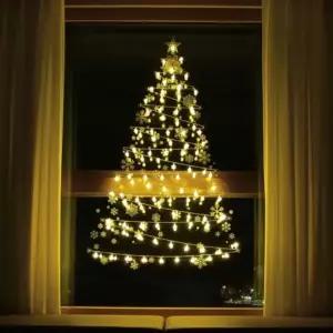 ( )크리스마스 인테리어 창문 벽 트리 장식 앵두 전구 조명