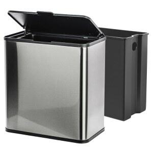 생리대 처리 용기, 탐폰 처리통 - 분리 가능한 용기가 있는 욕실용 벽걸이 쓰레기통. 어떤 벽이나 칸막이에도 쉽게 장착할 수 있습니다. 드릴 사용 금지 옵션 포함