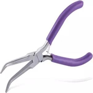 부드러운 턱 45도 구부러진 긴 코 펜치 후크 앤 니들 리무버 주얼리 제작 와이어 및 작은 물체 그립을 갖춘