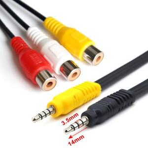 1/2/5PCS 3.5MM 잭 3 RCA 암 케이블 비디오 컴포넌트 AV 어댑터 빨간색 흰색 노란색 스피커 TV 상자 CD DVD