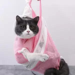 고양이 목욕망 샤워 그물망 발톱 귀청소 안전 QbN6+4YMg