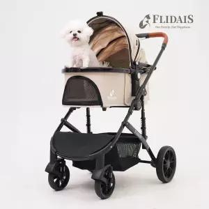 플리다스 디럭스(고급형) 분리형 강아지유모차 애견 개모차 오토폴딩 소형견 중형견 유모차