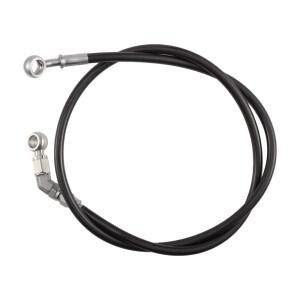 바이크 오토바이 브레이크 클러치 오일 호스 편조 스틸 튜브 파이프 라인 케이블 28 ° 커넥터 90cm 구부러