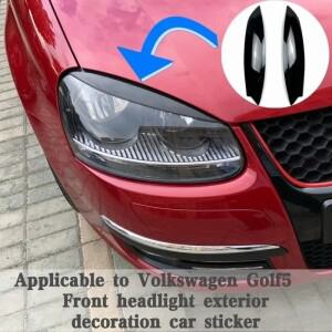 폭스 바겐 골프 5 MK5 GTI R 2005 자동차 헤드 라이트 눈썹 눈꺼풀 커버 탄소 섬유 스티커 장식 액세서리