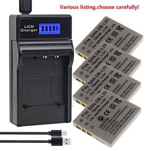 DB-L20 배터리 또는 LCD 충전기 Sanyo Xacti DMX-C1 C4 C5 C6 CA8 CA9 CG9 DSC-C4 E6 J4 VPC-C1