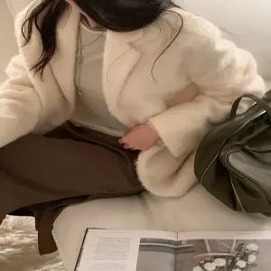 프릴라 루즈핏 헤어리 자켓 85332 빅사이즈 여성의류