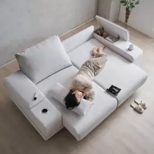 에보니아 리드 제로월 모션 슬라이딩 리클라이너 쇼파 3인용 기본형 아쿠아텍스패브릭