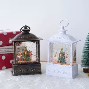 [에스에스리빙]직사각 랜턴 크리스마스 오르골 워터볼 LED 스노우볼 무드등 조명