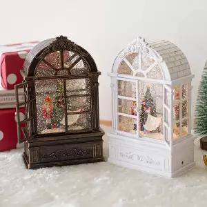 앤틱 창문 크리스마스 오르골 워터볼 LED 스노우볼 무드등 조명