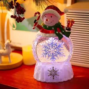 회전 눈꽃 크리스마스 오르골 워터볼 LED 스노우볼 무드등 조명