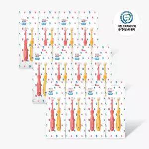 에이카랩스 어린이 칫솔 코뿔소 B타입(노랑,핑크) 어린이집 유아 유치원 2개입, 12개